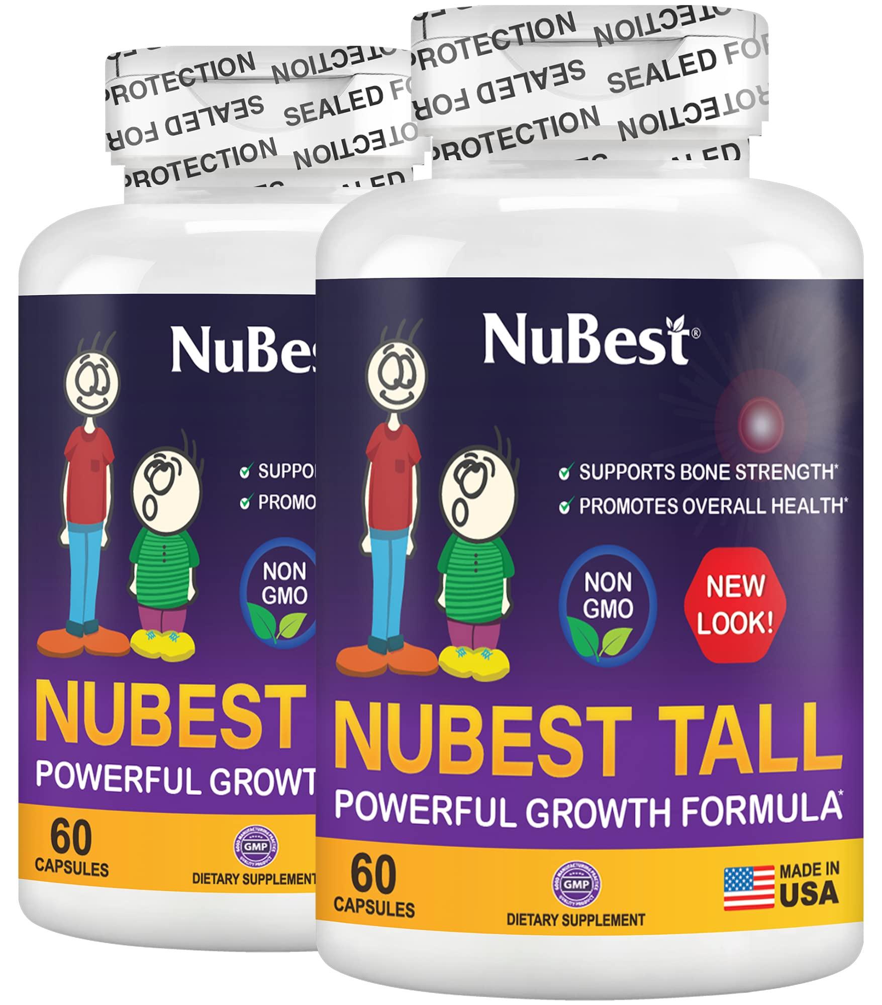 NuBest NuBest Tall - Powerful Formula for Strong Bones, Immunity & Healthy Development with Calcium, Collagen & Herbs - for Children (5+) & Teens Who Don’t Drink Milk Daily - 2 Pack | 2 Months Supply