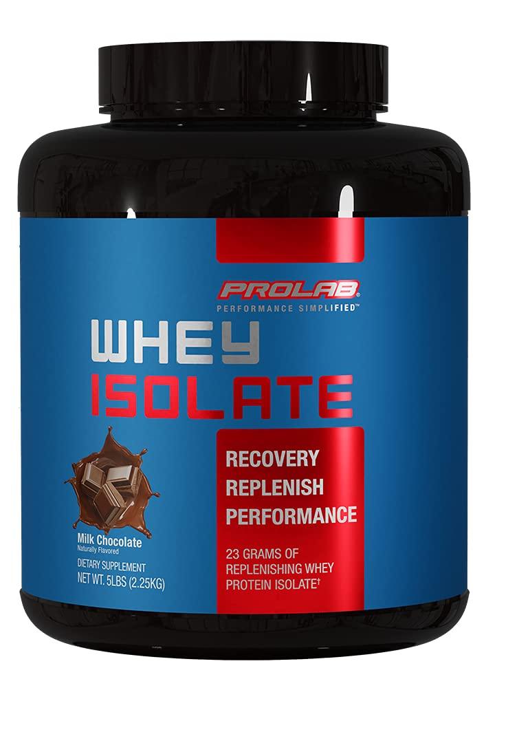 ProLab PROLAB Whey Isolate - Ultra pure, fast absorbing premium grade protein to support lean muscle growth - 23 Grams of protein per scoop - fuels post performance replenishment - NEW (Milk Chocolate, 5 LB)