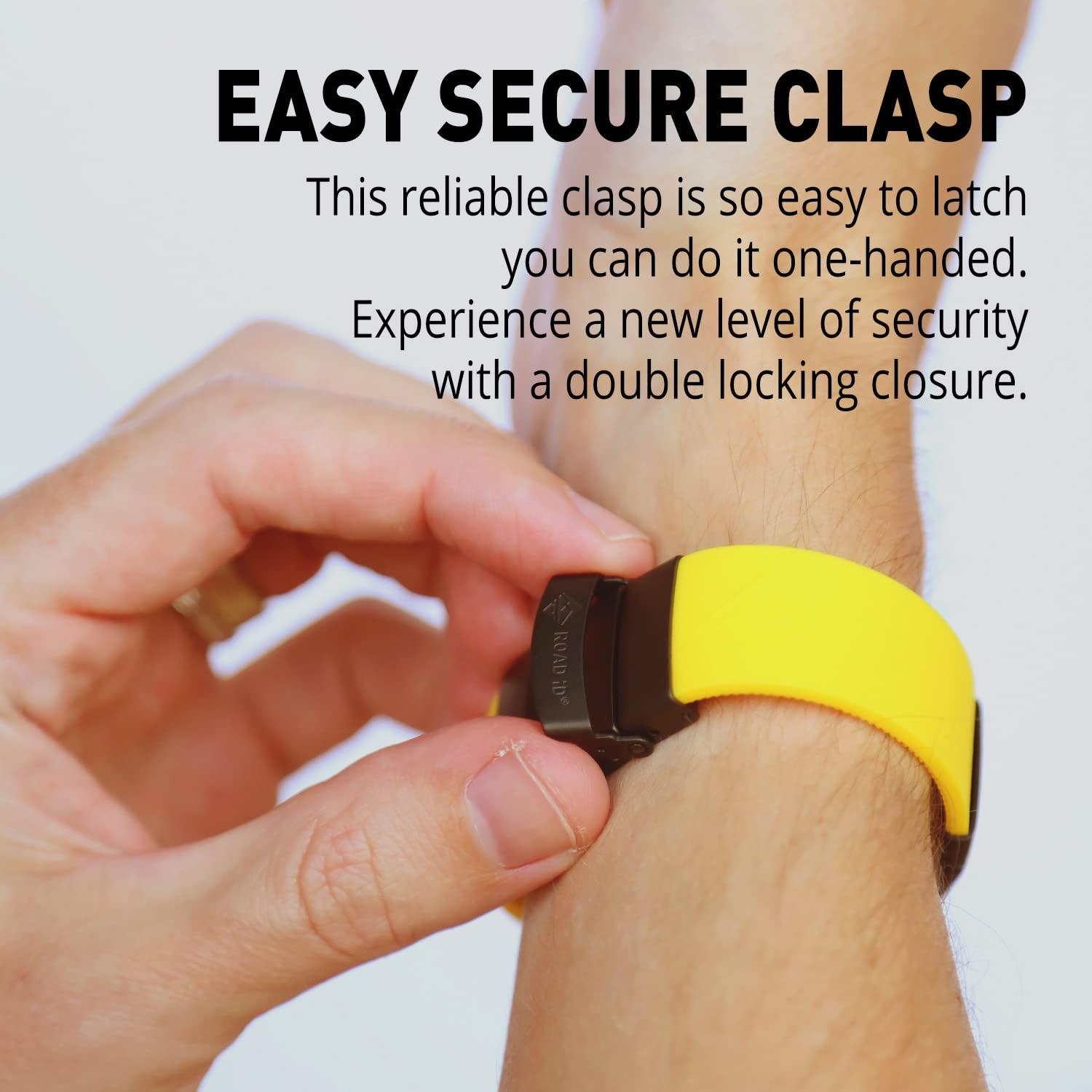 Road ID ROAD iD Bracelet - Official Identification Wristband - Silicone Clasp Identification Bracelet and Sport ID for Athletes