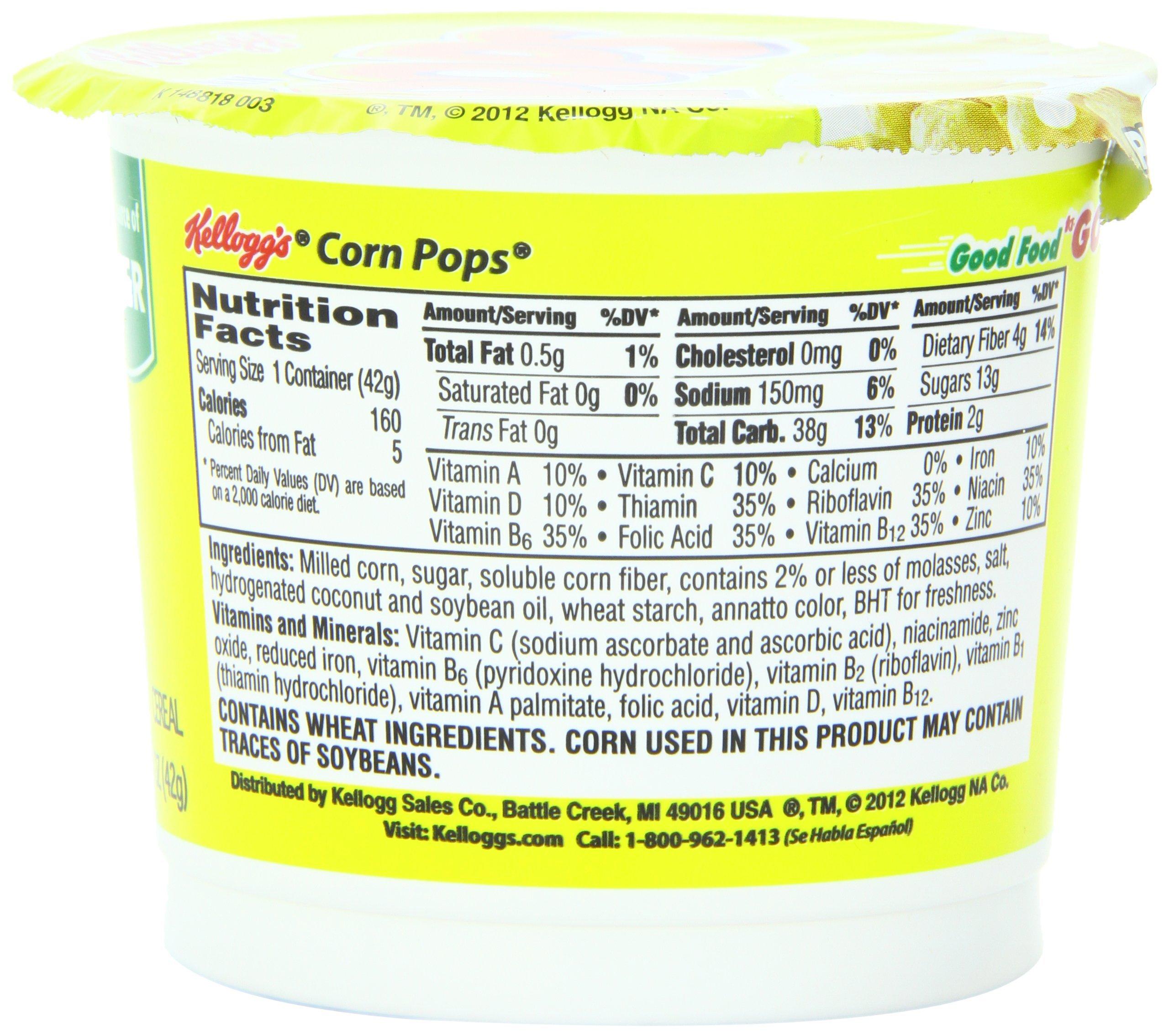 Kellogg's Kellogg's Corn Pops Breakfast Cereal, 1.5 Ounce Single Serve Cup, 6 Cups Total