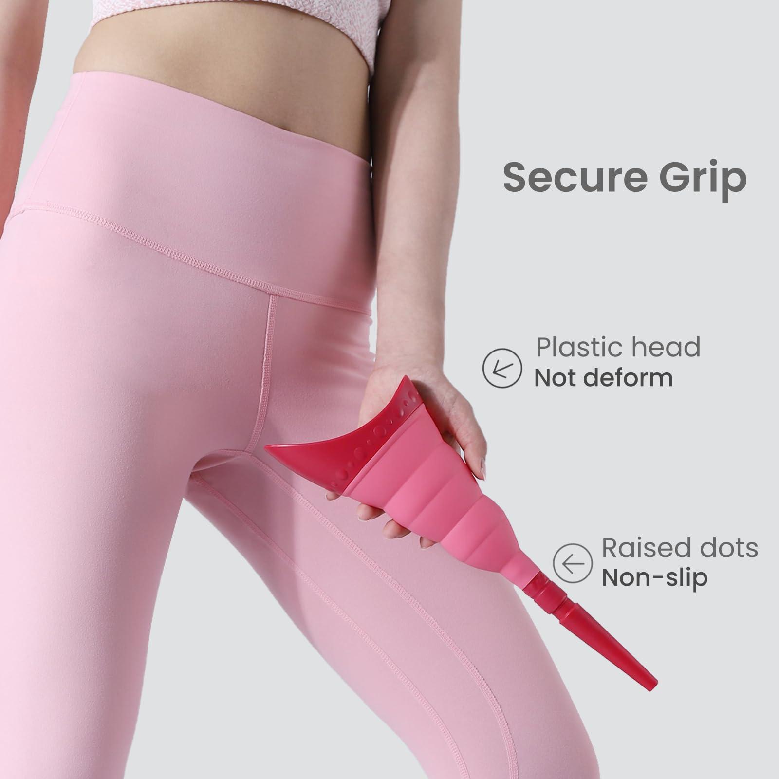 TRIPTIPS TRIPTIPS Pee Conch Foldable Female Urinal Device Portable Urinal for Women She Pee Cup for Women, Pee Funnel for Women Travel Stand to Pee Womens Urinal Funnel with Tube Case(B-Pink)