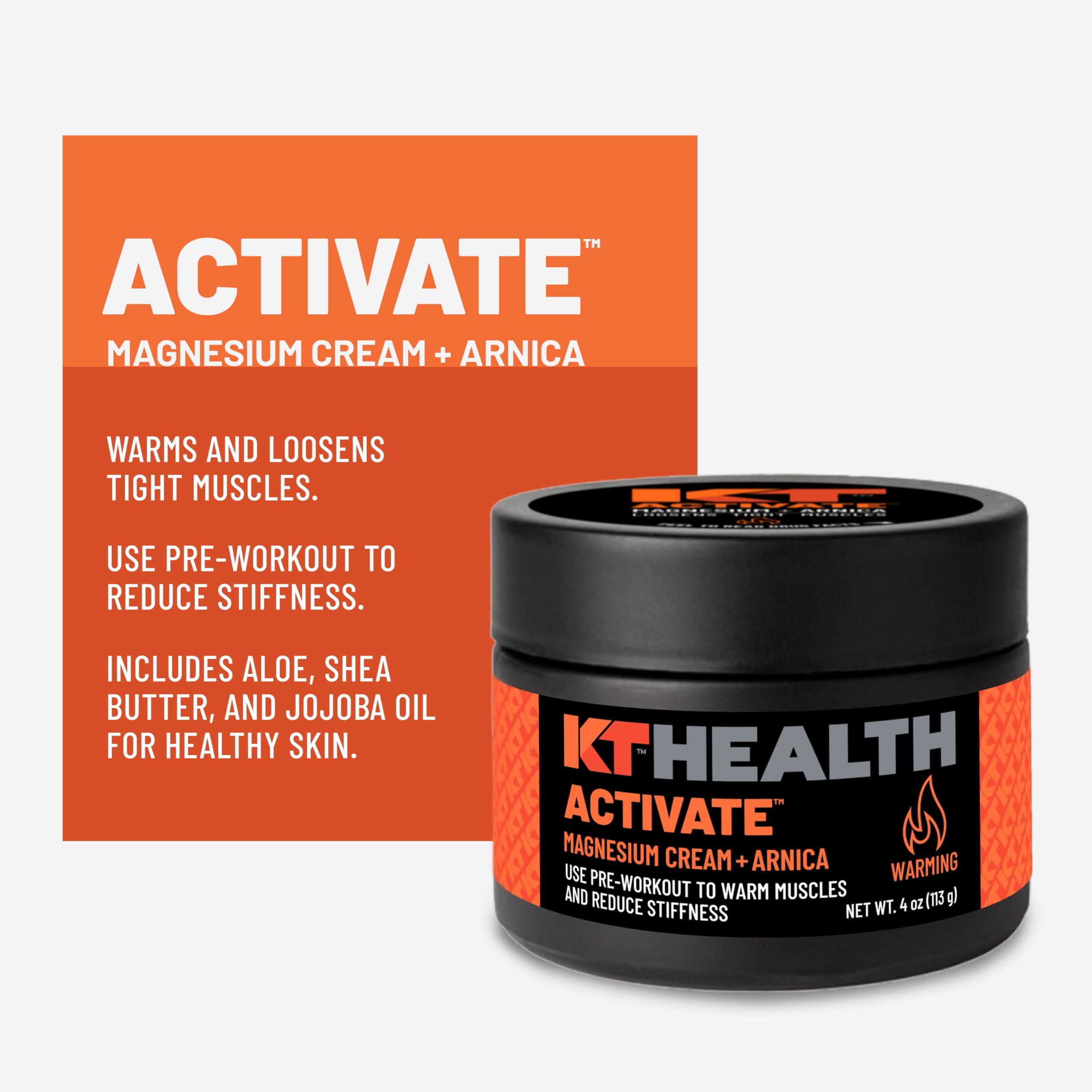 KT Tape KT Health, Magnesium Cream, Activate - Warms & Loosens Tight Muscles - Use Pre-Workout to Reduce Stiffness