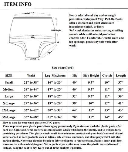 Haian Haian High-Waisted Adult Incontinence Pull-on Plastic Waterproof Pants 3 Pack (Large)