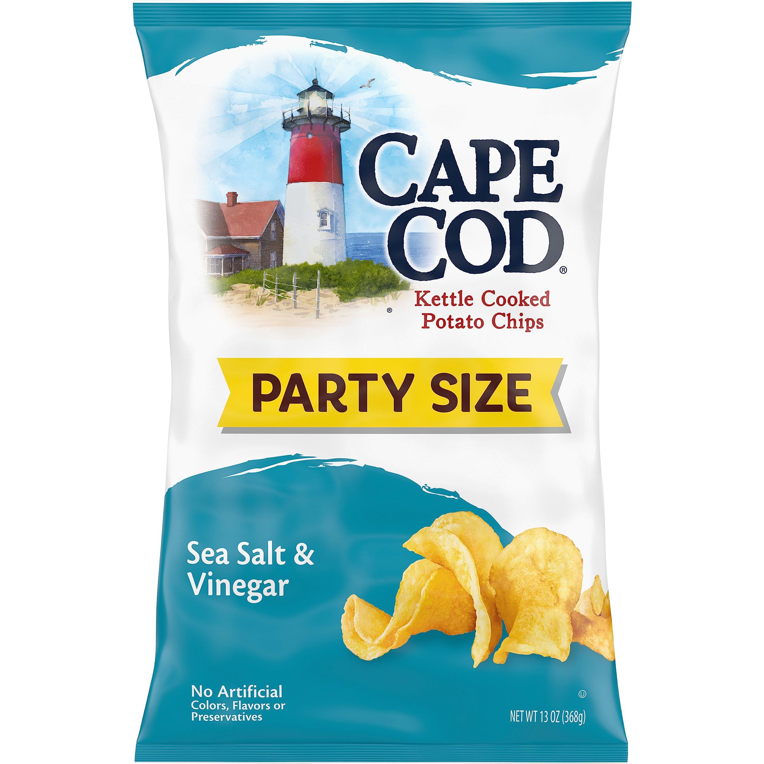 Cape Cod Cape Cod Potato Chips, Sea Salt & Vinegar Kettle Chips, 13 Oz Party Size (Pack of 9)
