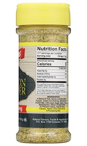 Adams Extract Adams Lemon Pepper Seasoning, 4.94 Ounce Bottle (Pack of 6)