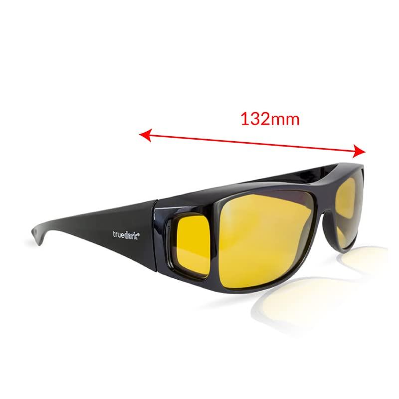 TrueDark TrueDark Daylights Amber Fitover Blue Light Blocking Glasses to Reduce Eye Strain and UV Glare - For Men & Women, Computer Screen, Gaming, TV, Phone - by Dave Asprey