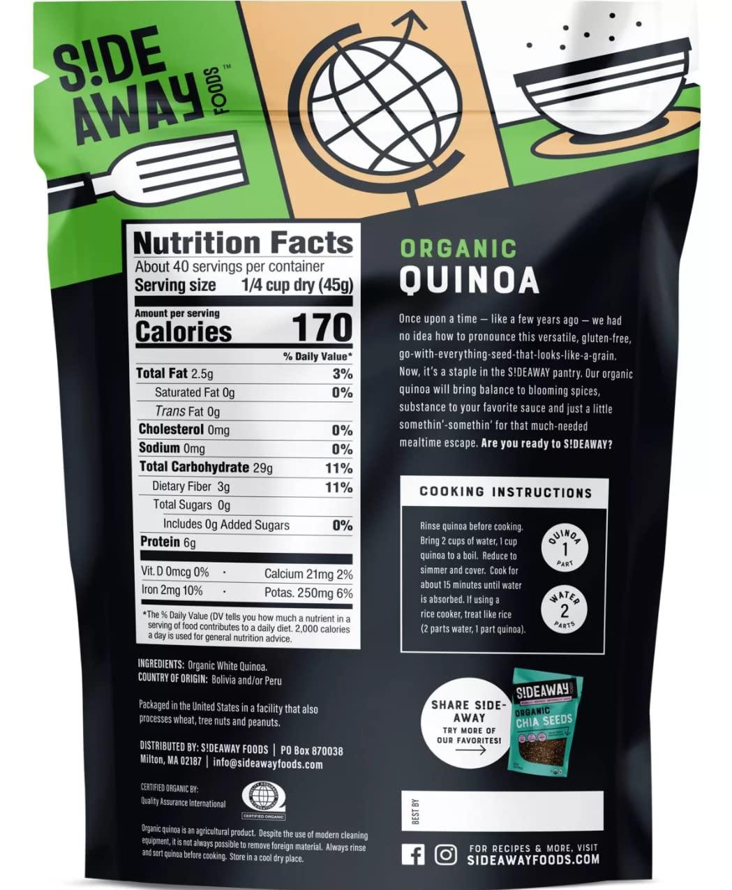 Sideaway Foods Sideaway Foods Organic Quinoa, 4lbs, 64 Ounces