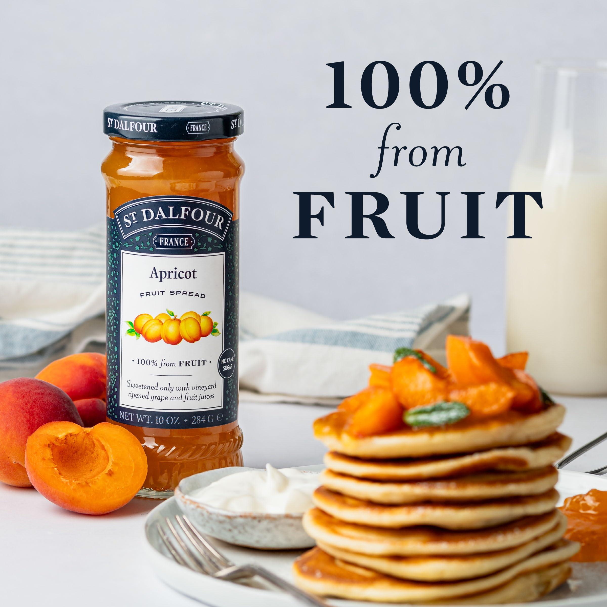 St. Dalfour St. Dalfour Apricot Fruit Spread - 10oz - 100% from Fruit, No Artificial Ingredients, Non GMO, No Cane Sugars, All Natural, Made in France