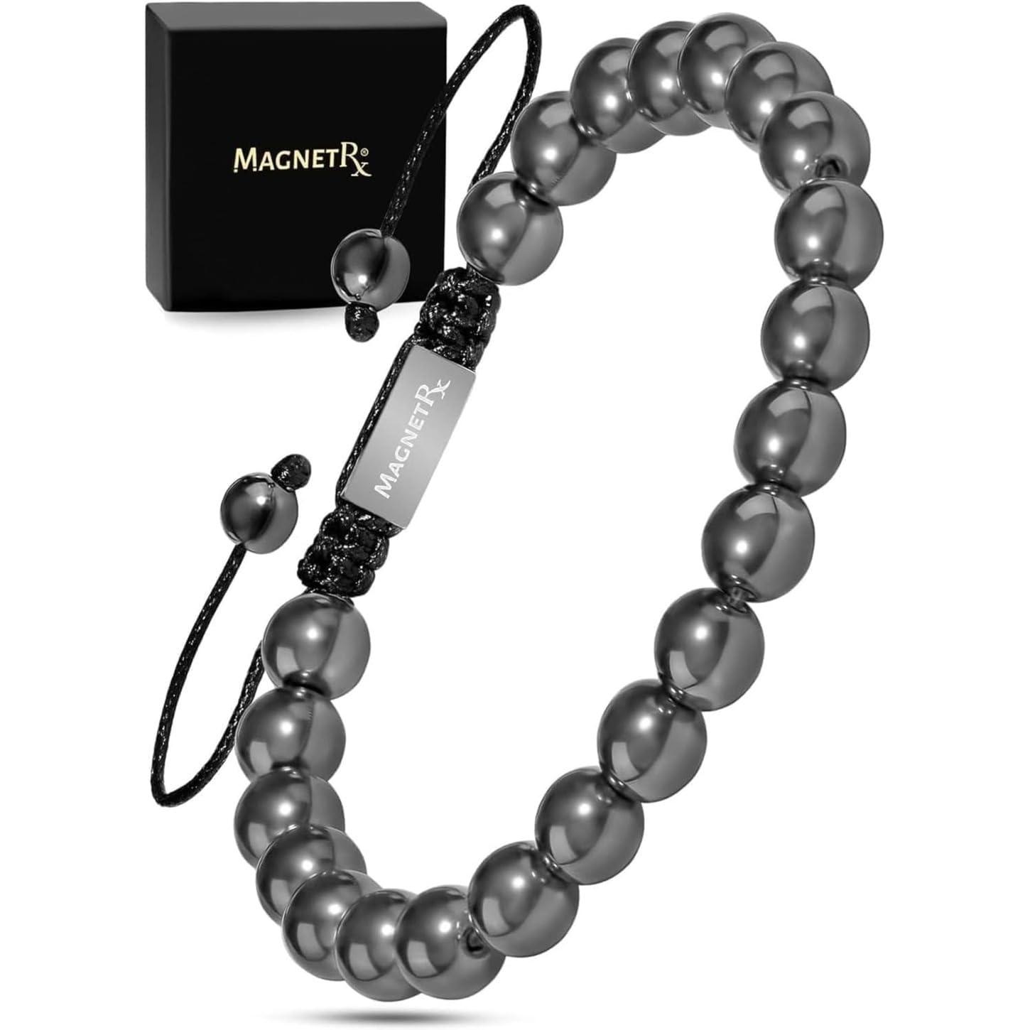 MagnetRX MagnetRX Hematite Magnetic Bracelet - MAX Strength Natural Stones - Beaded Magnetic Hematite Bracelets (Classic 8mm Bead)