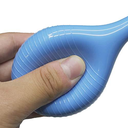 JIESI (90ml) Rubber Suction Ear Syringe, Hand Bulb Syringe Ear Washing Squeeze Bulb- Blue Smooth