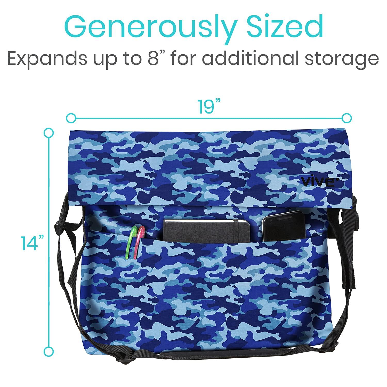 Vive Vive XL Wheelchair Bag - Waterproof, Scratch-Resistant, Double-Stitched, Machine Washable Accessory for Adults, Seniors, 15 Colors - Storage Walker Backpack to Hang on Back of Wheel Chair