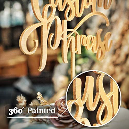 LUXTOMI 1st Birthday Cake Topper, Personalized One, 1st, 16, 21, 30, 50, 100 Happy Birthday Cake Topper (Style 1, Metallic Rose Both Side)