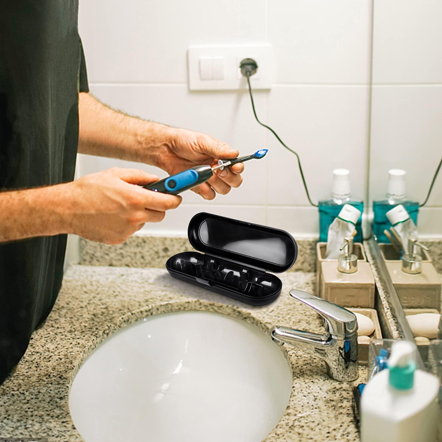 Fowecelt Fowecelt 2 Pack Electric Toothbrush Travel Case for Oral-B Pro and Other Electric Toothbrush, Portable Travel Toothbrush Holder (Black & White)