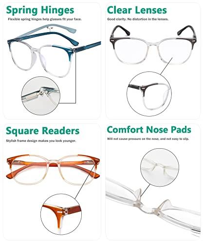 Eyekepper Eyekepper 4 Pack Ladies Reading Glasses Oversized Square Readers for Women Reading +2.50