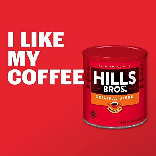 Hills Bros Hills Bros Original Mild Blend Ground Coffee, Light Roast, Smooth and Balanced for a Rich Light Coffee Taste 30.5 Ounce (Pack of 6)