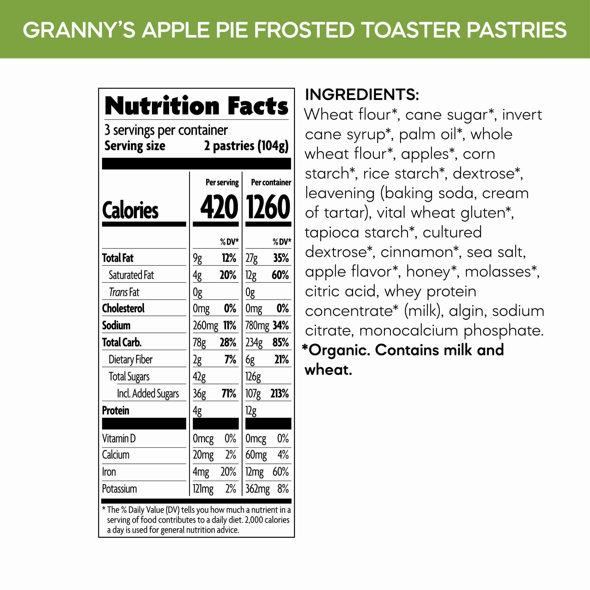 Nature\'s Path Nature\'s Path Organic Frosted Grannys Apple Pie Toaster Pastries, 11 oz (Pack of 1), Non-GMO