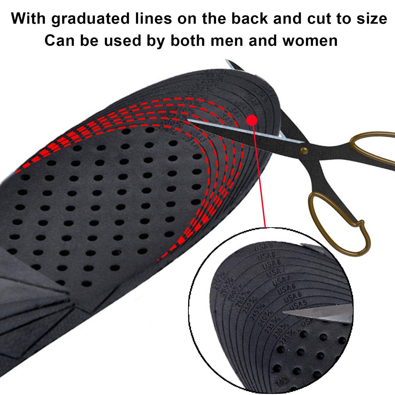 AOREWTGGH Height Increase Insoles for Men, 4 Layers Shoe Height Inserts to Make You Taller, Multi-Layer Invisible Boosting Lifts Soles for Women Kit with Air Cushion Heel Height 3.54 Inch