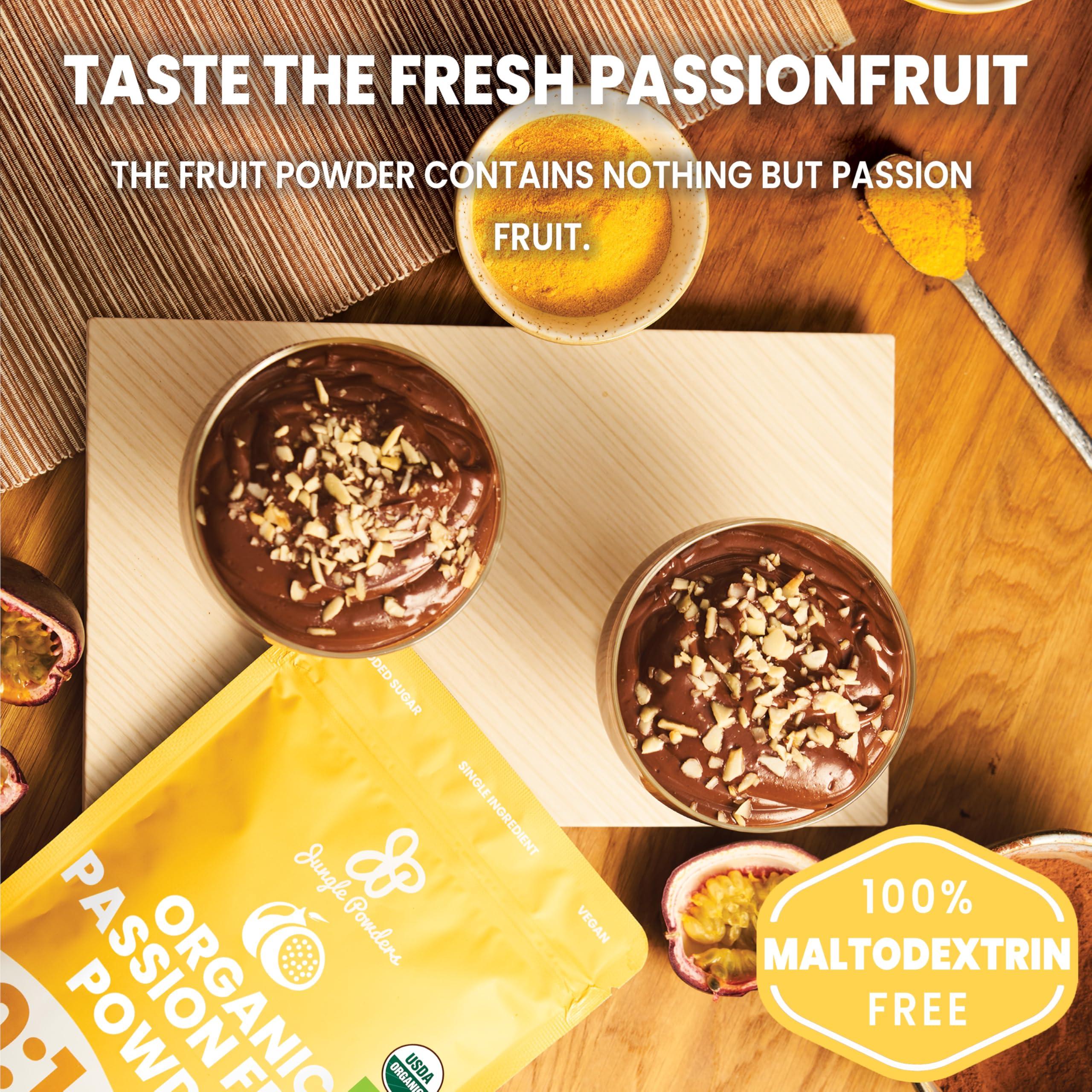 Jungle Powders Jungle Powders Organic Passion Fruit Powder 5oz & Kiwi Fruit Powder 3.5oz - Freeze-Dried Superfood Extracts for Baking, Smoothies, Juices, & Cooking, Non-GMO and Additive-Free