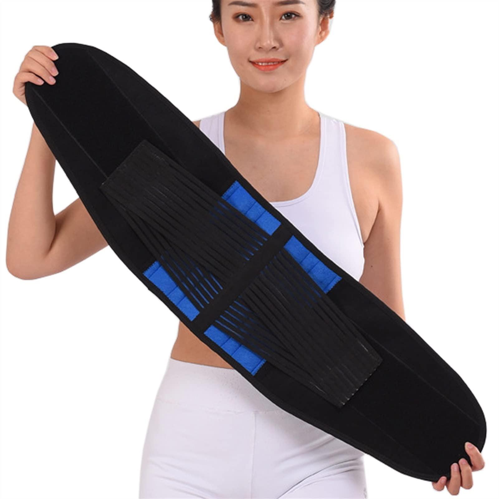 XMSM Plus Size L-6XL Waist Back Brace Support Belt for Men & Women Back Pain Relief Massage Shaper Belt Lower Lumbar Decompression Belt Post Surgery Girdles (Color : Blue, Size : X-Large)