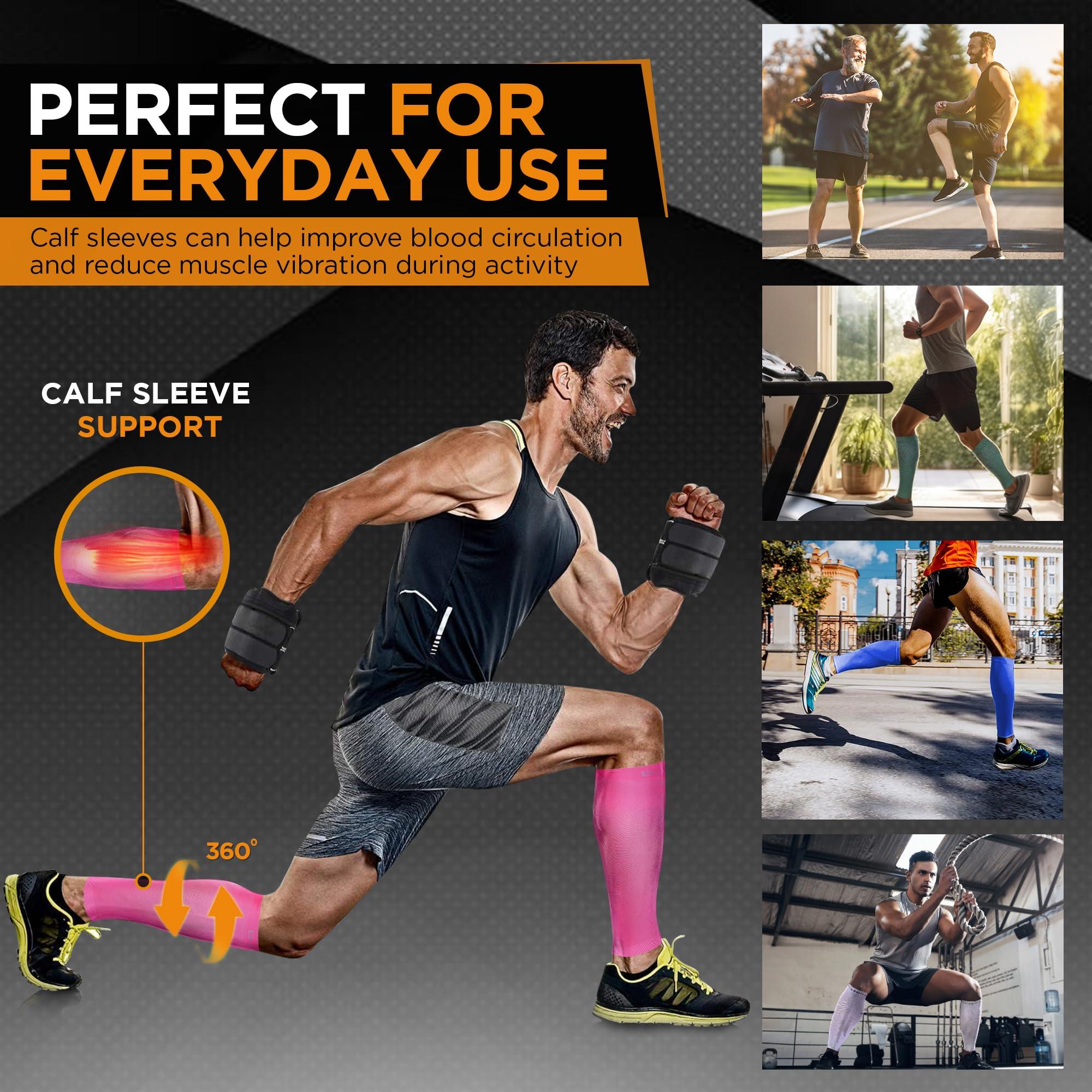 Doc Miller Doc Miller Compression Calf Sleeve for Men & Women, Premium Medical Grade, 15-20mmHg Graduated Support for Running, Calf Tear, Shin Splints, Knee High, Pink Color Calf Sleeves, Small Size, 1 Pair