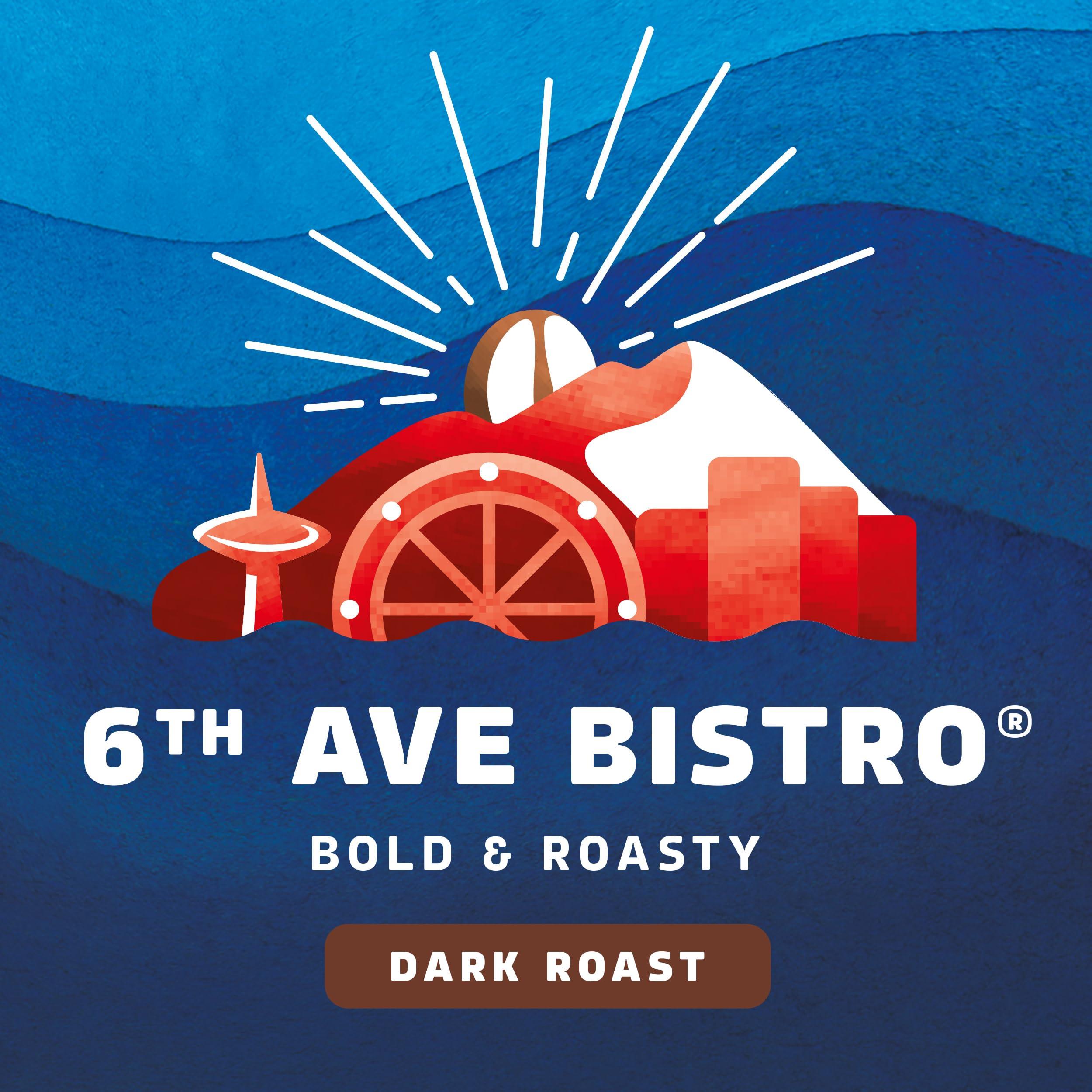 Seattle's Best Coffee Seattles Best Coffee, Dark Roast Ground Coffee, 6th Ave Bistro, 100% Arabica, 6 Bags (12 oz Each)