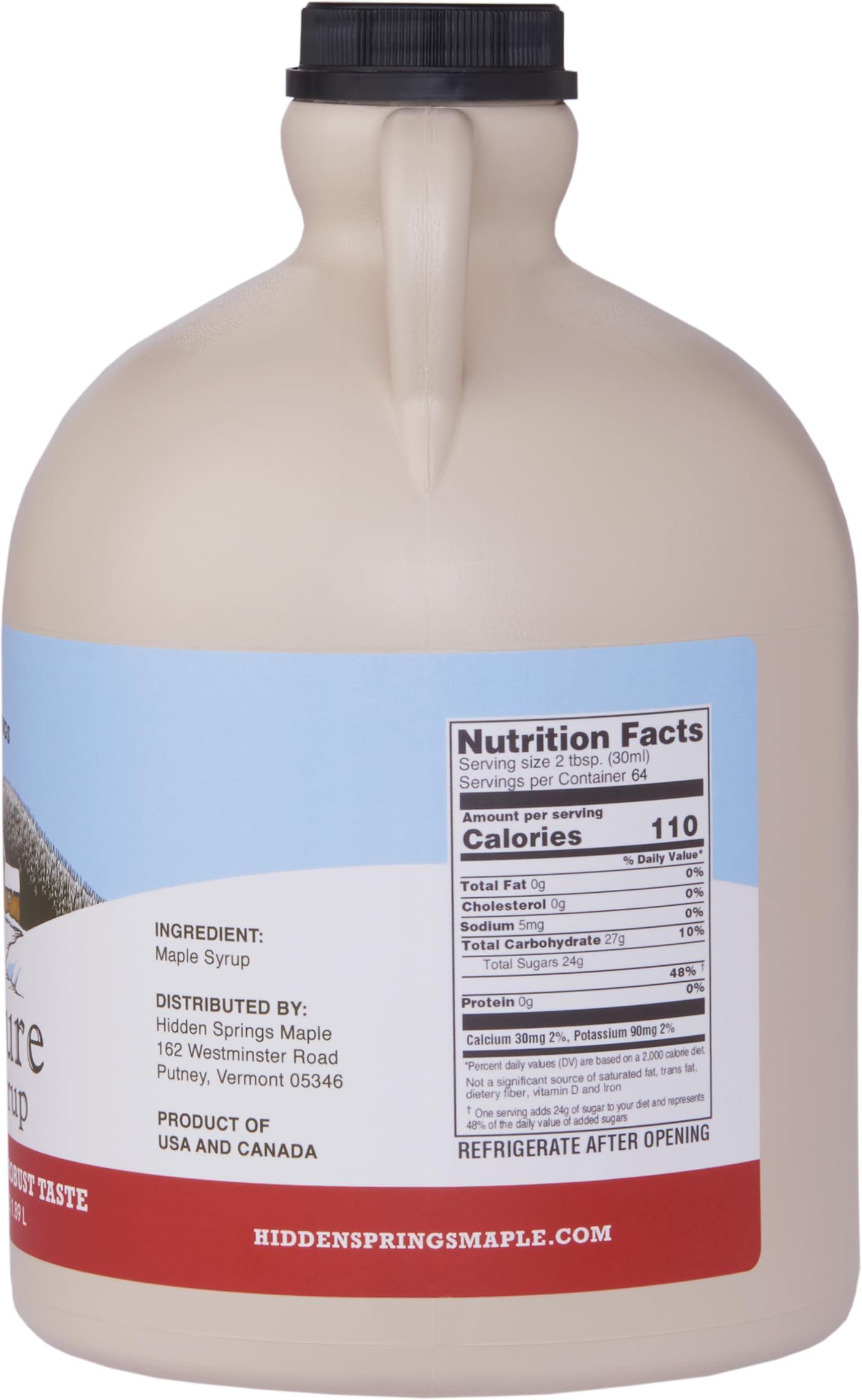 HIDDEN SPRINGS MAPLE Hidden Springs Maple Dark Half Gallon 100% Pure Maple Syrup USA/CAN, BPA-free Jug