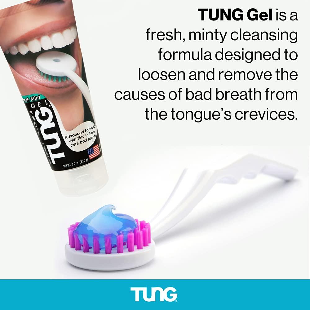 Peak Essentials The Original TUNG Brush Tung Tongue Gel | Fresh Mint Tongue Cleaning Paste | Bad Breath and Halitosis | Mouth Odor Eliminator | Use with Tongue Brushes & Scrapers | Made in America (4 Pack)