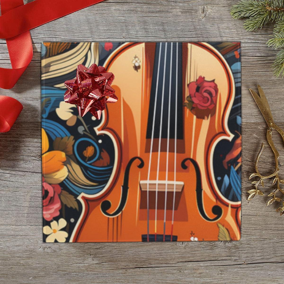 DNOVING DNOVING 2 Rolls Vintage violin Birthday Wrapping Paper - 58 x 23 inch Gift Wrapping Paper for Boys & Girls Birthday & Friendsmas GWP-287893006