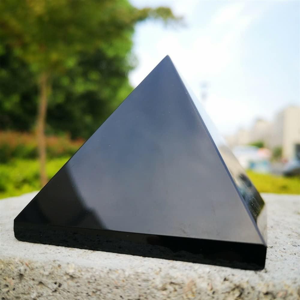 WGPHD WGPHD Meditation Home Natural Obsidian Quartz Crystal Pyramid Clear Reiki Healing Natural Obsidian Crystal Pyramid Original Stone polishing (Size : 6-6.5CM)