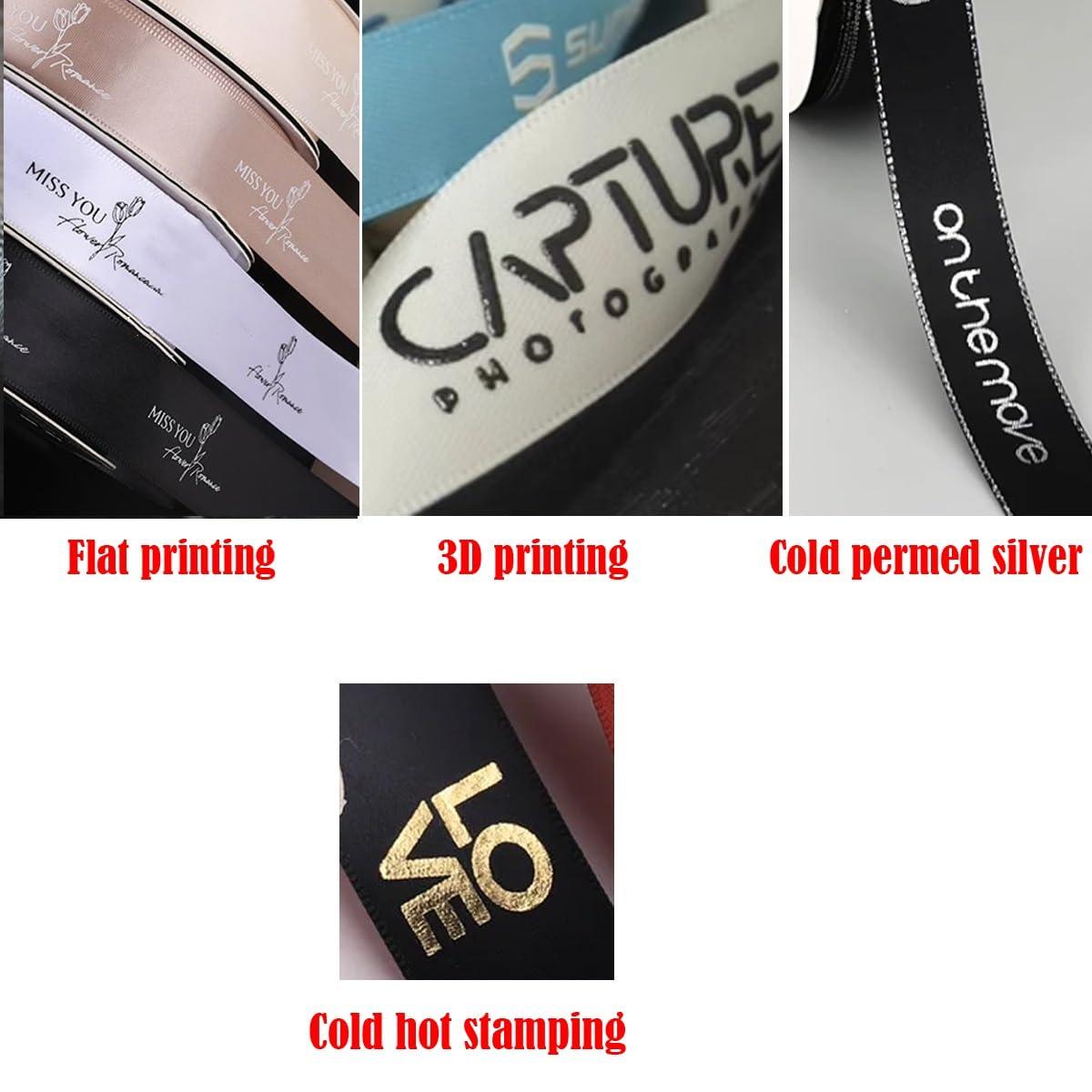 DOYOUWE DOYOUWE Personalized Cotton Ribbon, Custom Logo Printed, Wedding & Birthday Occasion, Ruban de 10 mm, Cotton & Polyester Material