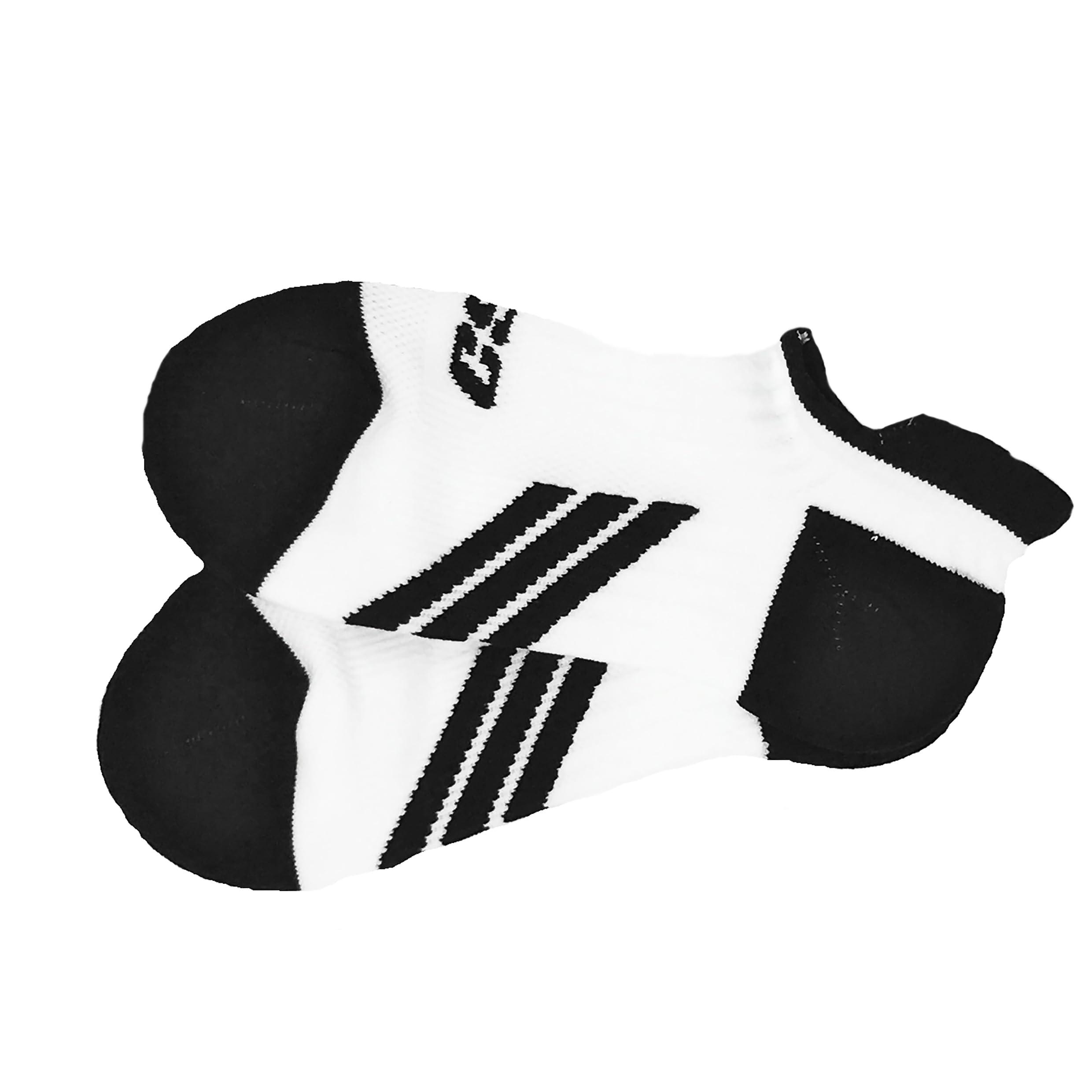 Champion CSX CSX Ankle Socks, Arch Support Compression, Men and Women Low Cut Fit, Black on White, X-Large