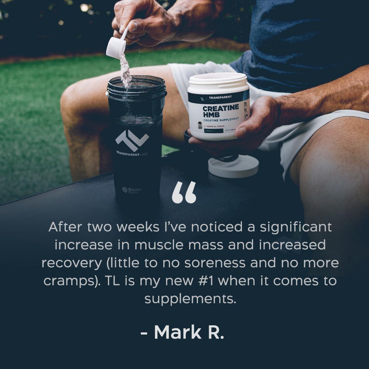 Transparent Labs Transparent Labs Creatine HMB - Creatine Monohydrate Powder with HMB for Muscle Growth, Increased Strength, Enhanced Energy Output, and Improved Athletic Performance - 30 Servings, Hawaiian Splash