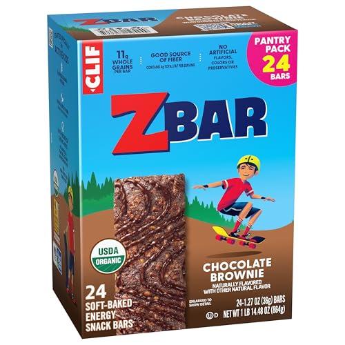 Clif Kid Zbar Zbar - Chocolate Brownie - Soft Baked Snack Bars - Non-GMO - 10g Whole Grains - USDA Organic Granola Bars (24 Pack)