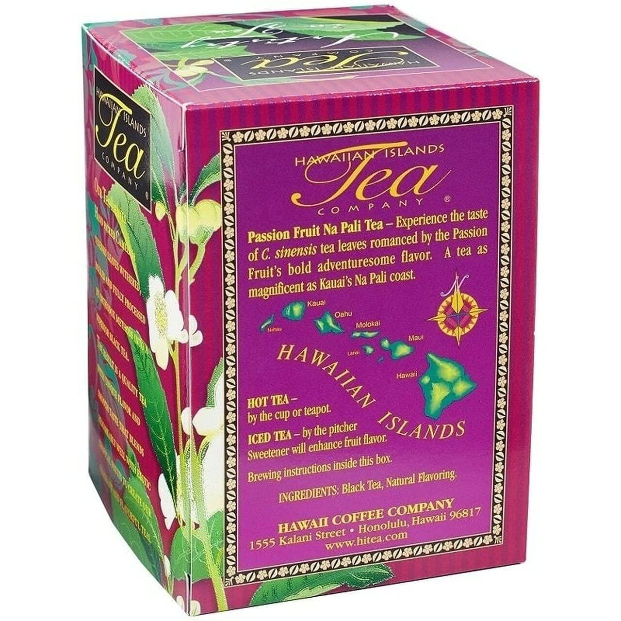 HAWAIIAN ISLANDS TEA COMPANY Hawaiian Islands Tea Company Passionfruit Na Pali Black Tea, All Natural - 120 Teabags (6 Boxes)