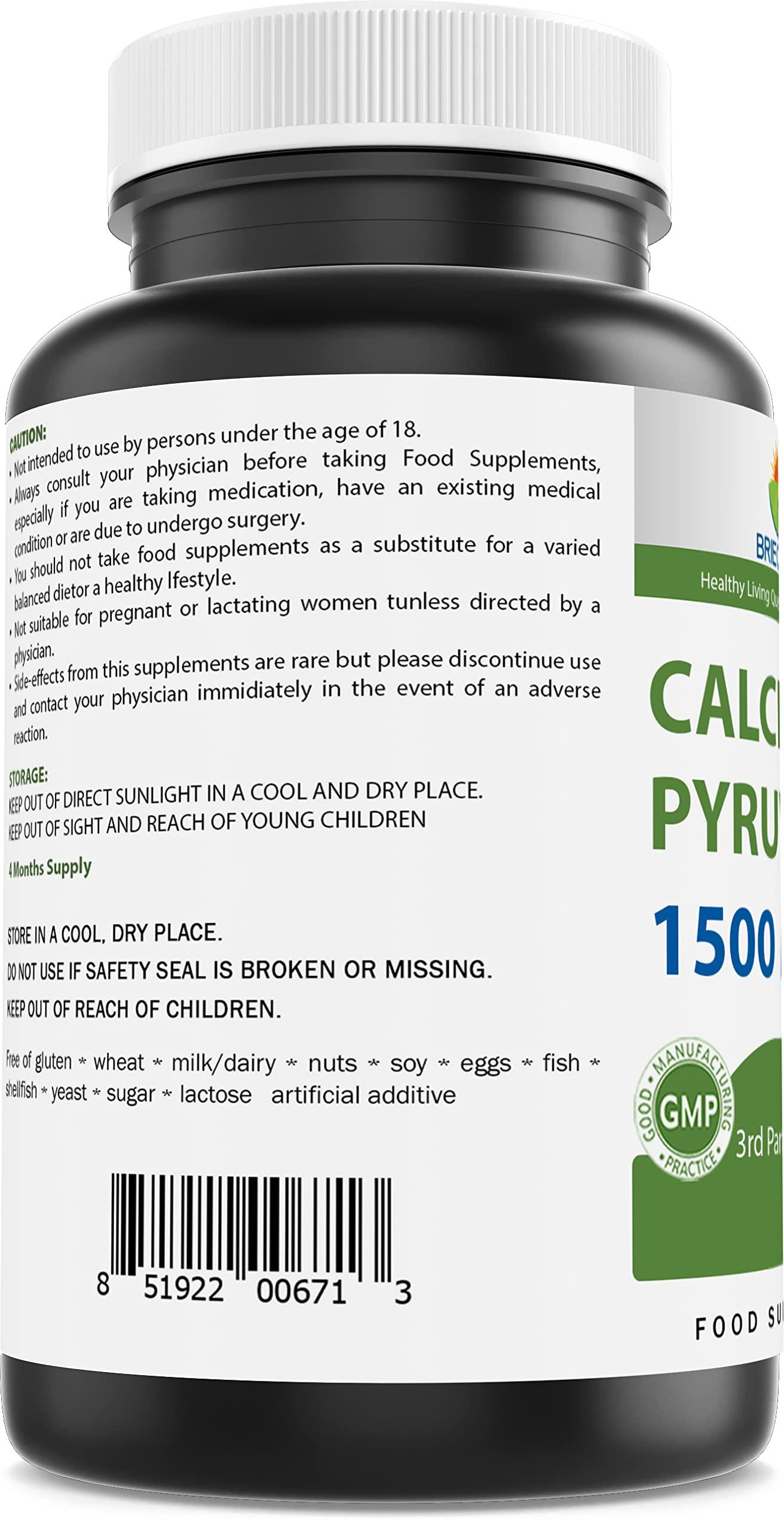 Brieofood Brieofood Calcium Pyruvate 1500mg per Serving - 240 Vegetarian Capsules