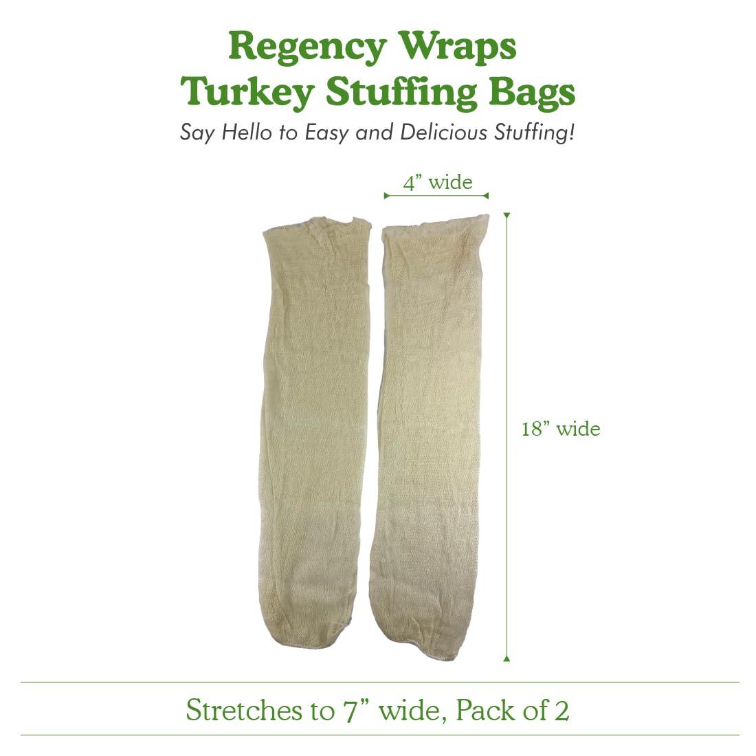 Regency Wraps Regency Wraps Turkey Stuffing Bags, 100% Cotton Mesh Bag Allows Poultry Juice to Flavor Dressing with Mess-Free and Safe Removal, Pack of 2, Natural