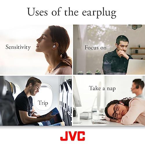 JVC JVC Ultimate Sleeping Earplugs, 35dB Noise Reduction, Water Resistance, Carrying case, Additional Ear-Pieces - EPS433 (White)