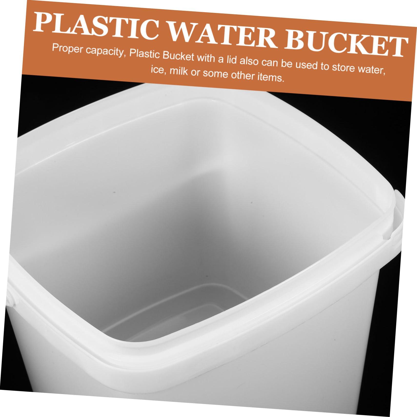 MERRYHAPY MERRYHAPY Food Bucket Water Bucket with Lid Cleaning Bucket Paint Can with Handle Painting Bucket Water Holder Water Storage Bucket Water Bucket with Handle White Plastic Palette