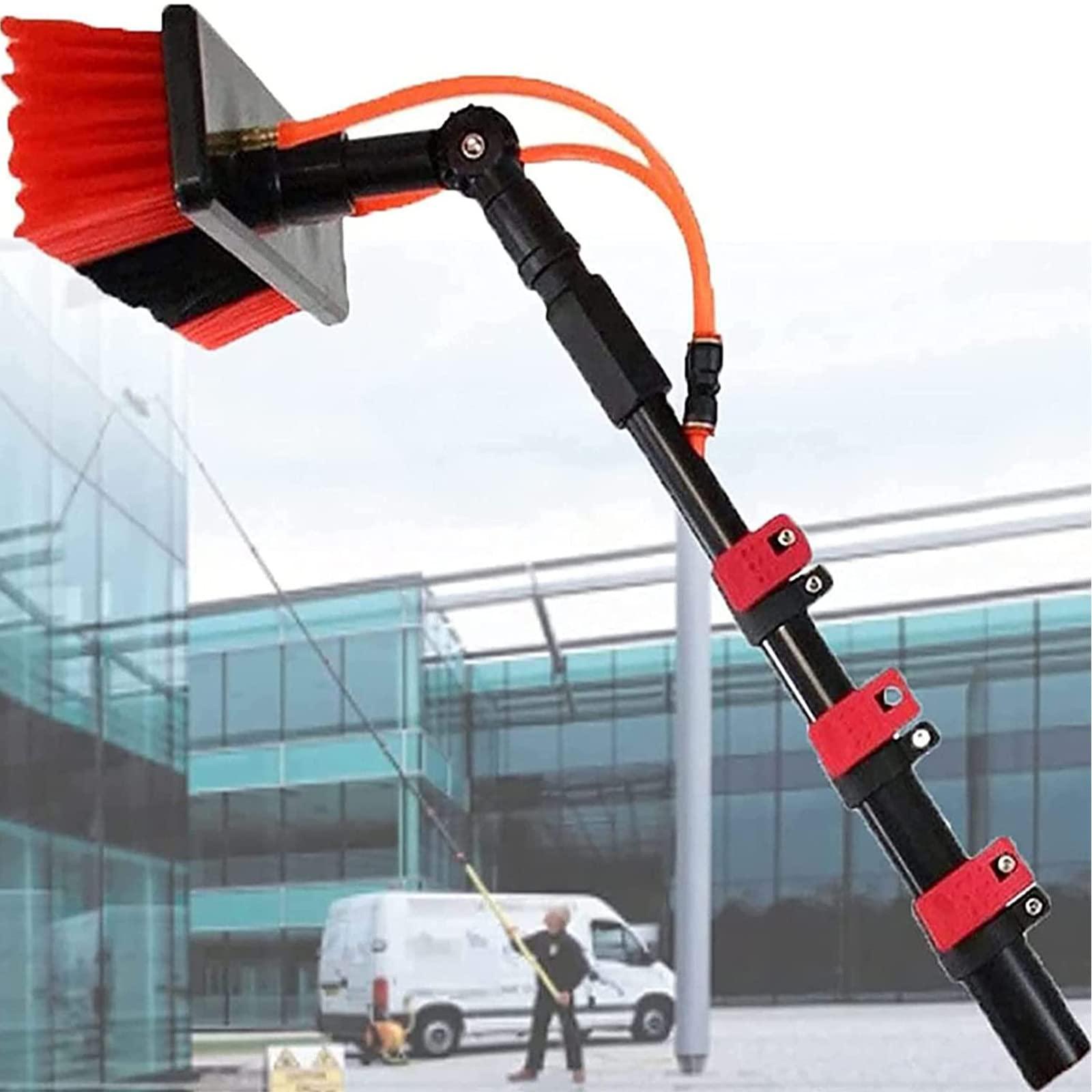 CHUNTIANMEI CHUNTIANMEI Water Fed Pole Kit,Water Fed Telescopic Brush with 20m Hose,Window and Solar Panel Cleaning Pole Telescopic Brush,Professional Washing Equipment Tool Solution,Brushhead55cm-5.4m/18FT