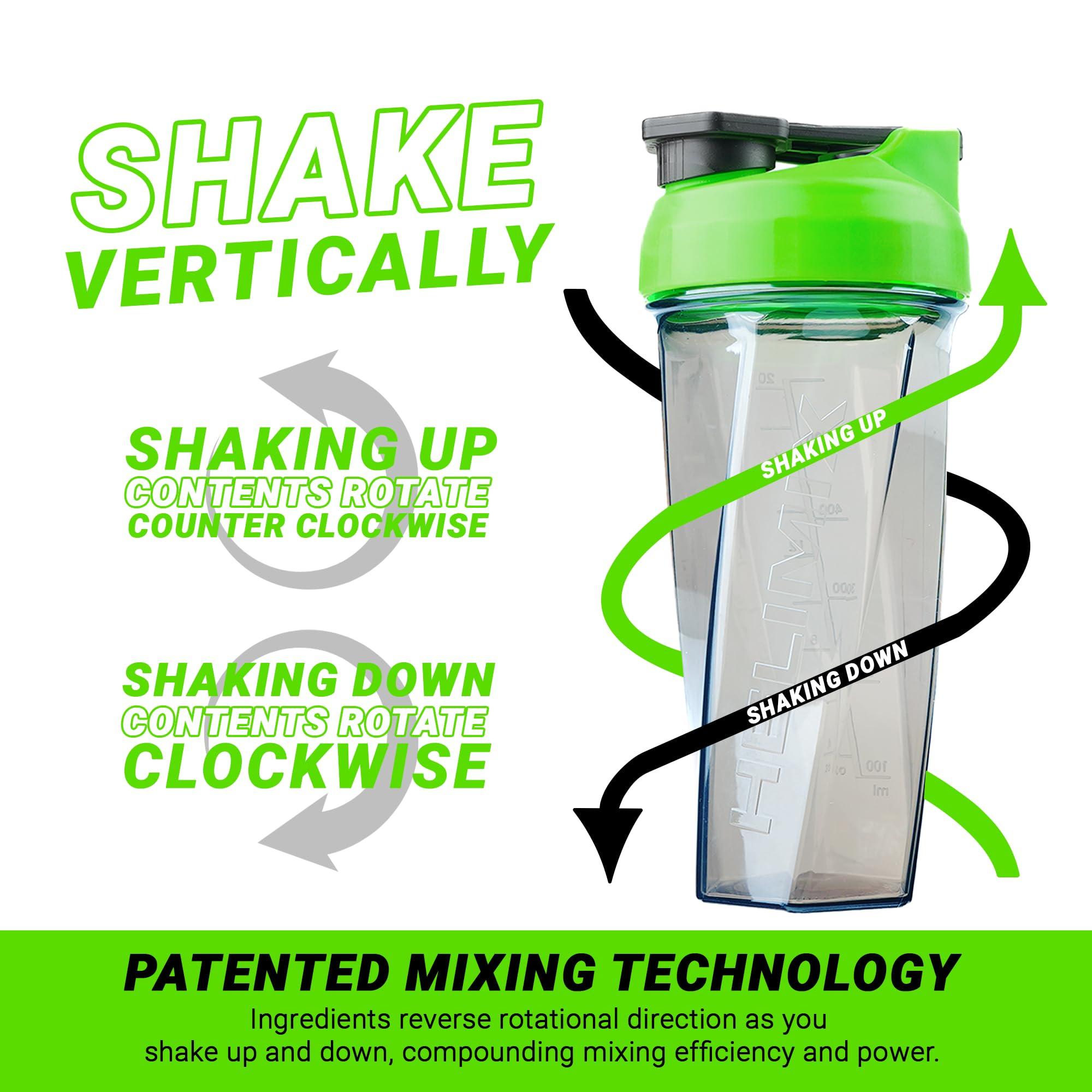HELIMIX HELIMIX 2.0 Vortex Blender Shaker Bottle Holds upto 28oz | No Blending Ball or Whisk | USA Made | Portable Pre Workout Whey Protein Drink Shaker Cup | Mixes Cocktails Smoothies Shakes | Top Rack Safe