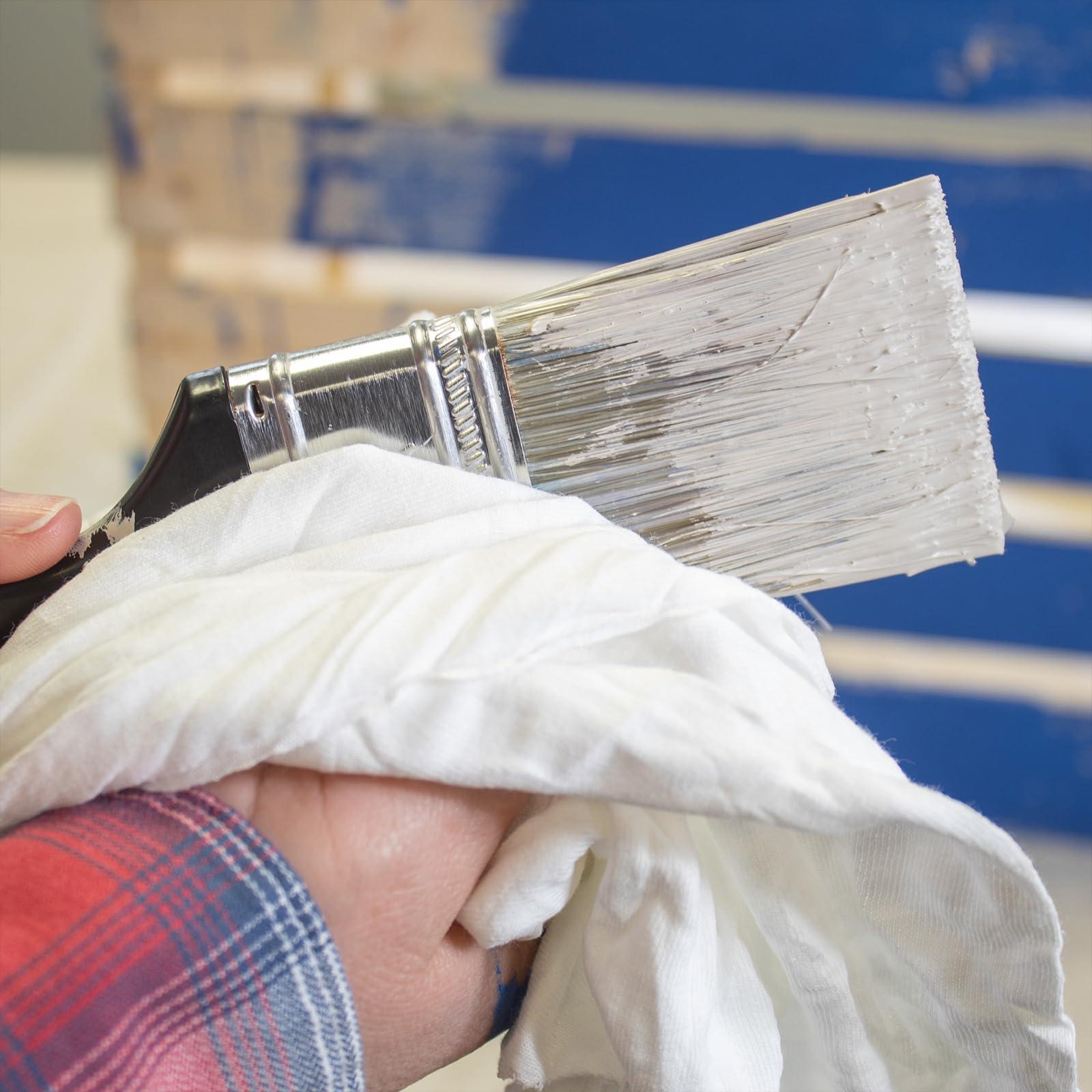 SupremePlus SupremePlus Premium White T-Shirt Rags - Shop Cotton Knit Cleaning Rag in a Compressed Box, Clean Up Oil, Grease, Stain, & Paint with Bulk, Multipurpose Polishing Cloth (2 x 25 lbs. Compressed Box)