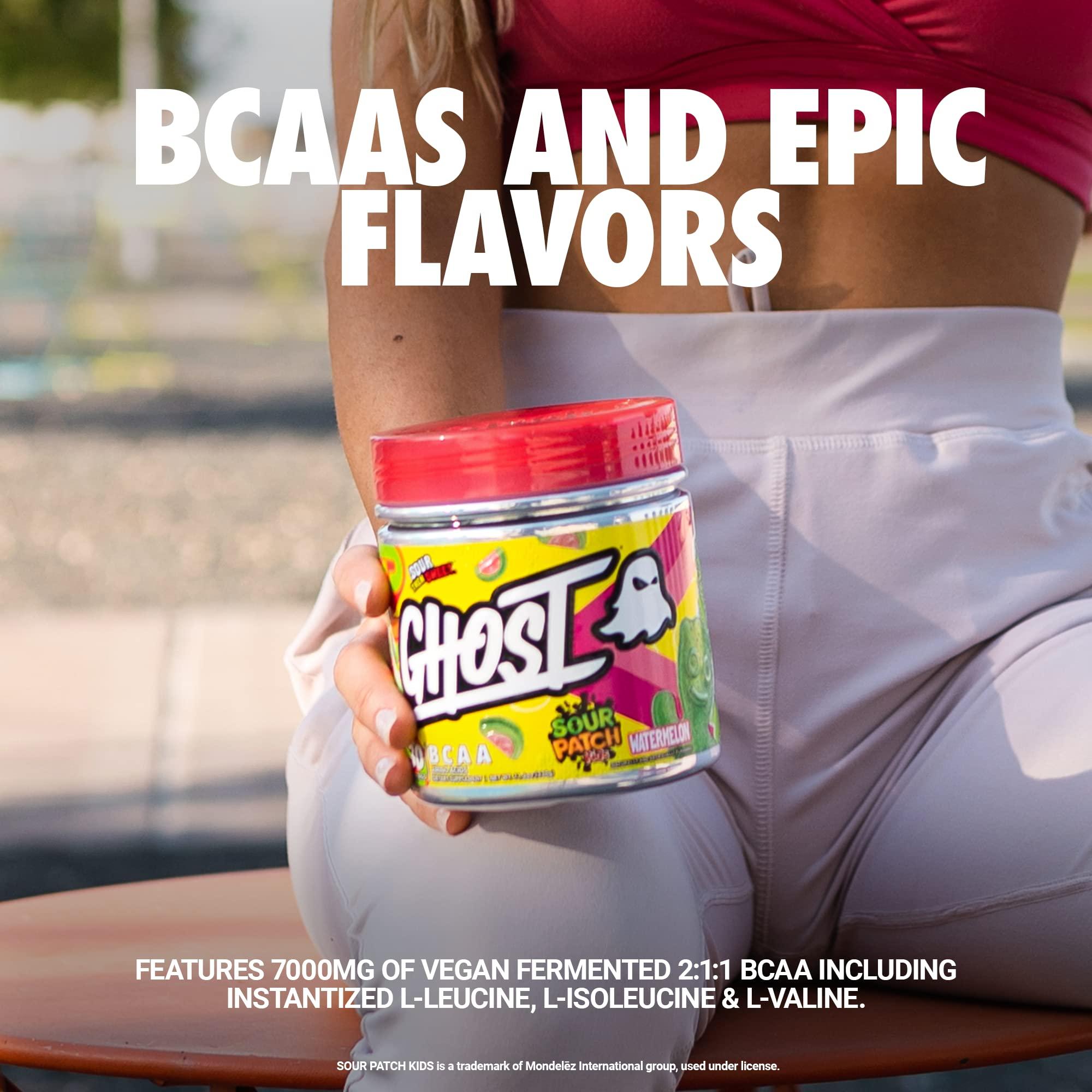 GHOST GHOST BCAA Powder Amino Acids Supplement, Lemon Crush - 30 Servings - Sugar-Free Intra, Post & Pre Workout Amino Powder & Recovery Drink, 7G BCAA
