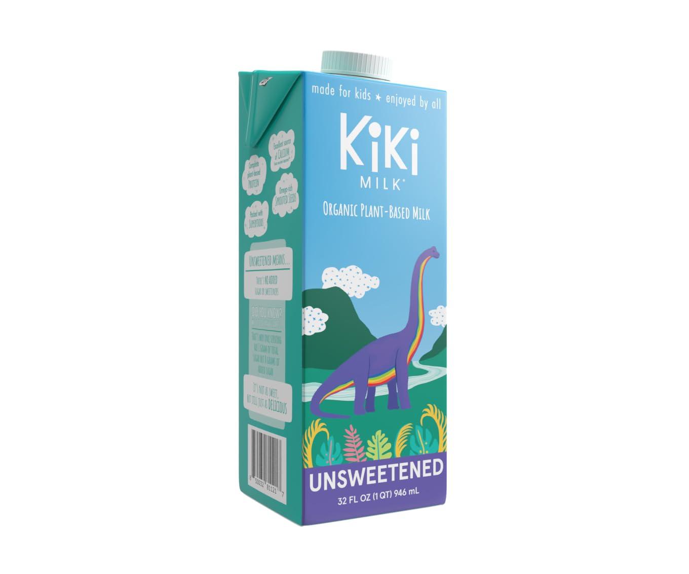 Kiki Milk Kiki Milk Plant Based Milk - Organic Unsweetened Kiki Milk - Calcium & Magnesium Source - Gluten Free, Gum Free, GMO Free, Dairy Free, Soy Free, Glyphosate Free - Shelf Stable - (32 oz Pack of 6) (Unsweetened)