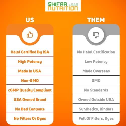 SHIFAA NUTRITION SHIFAA NUTRITION Vegetarian Vitamin D3 Gummies for Adults & Kids | 45-90 Servings, 2,000IU / 1,000IU | Non-GMO, Gluten-Free, Gelatin-Free | Supports Bones, Muscles & Immune System Halal Vitamins