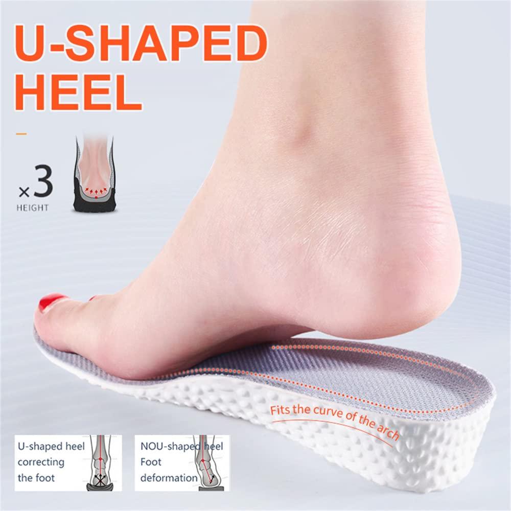 YURRUON Height Increase Insole Elastic Shock Absorbing Sports Shoe Insoles, Heel Lift Inserts Elevator Insoles for Men & Women