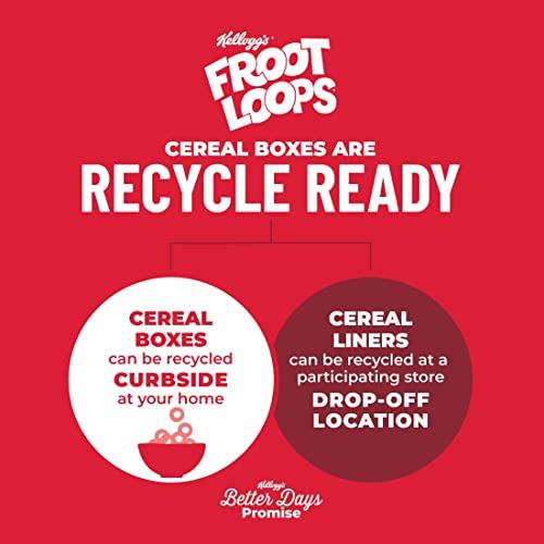 Froot Loops Froot Loops Breakfast Cereal with Marshmallows, Fruit Flavored, Breakfast Snacks, Family Size, Original with Marshmallows, 17.7oz Box