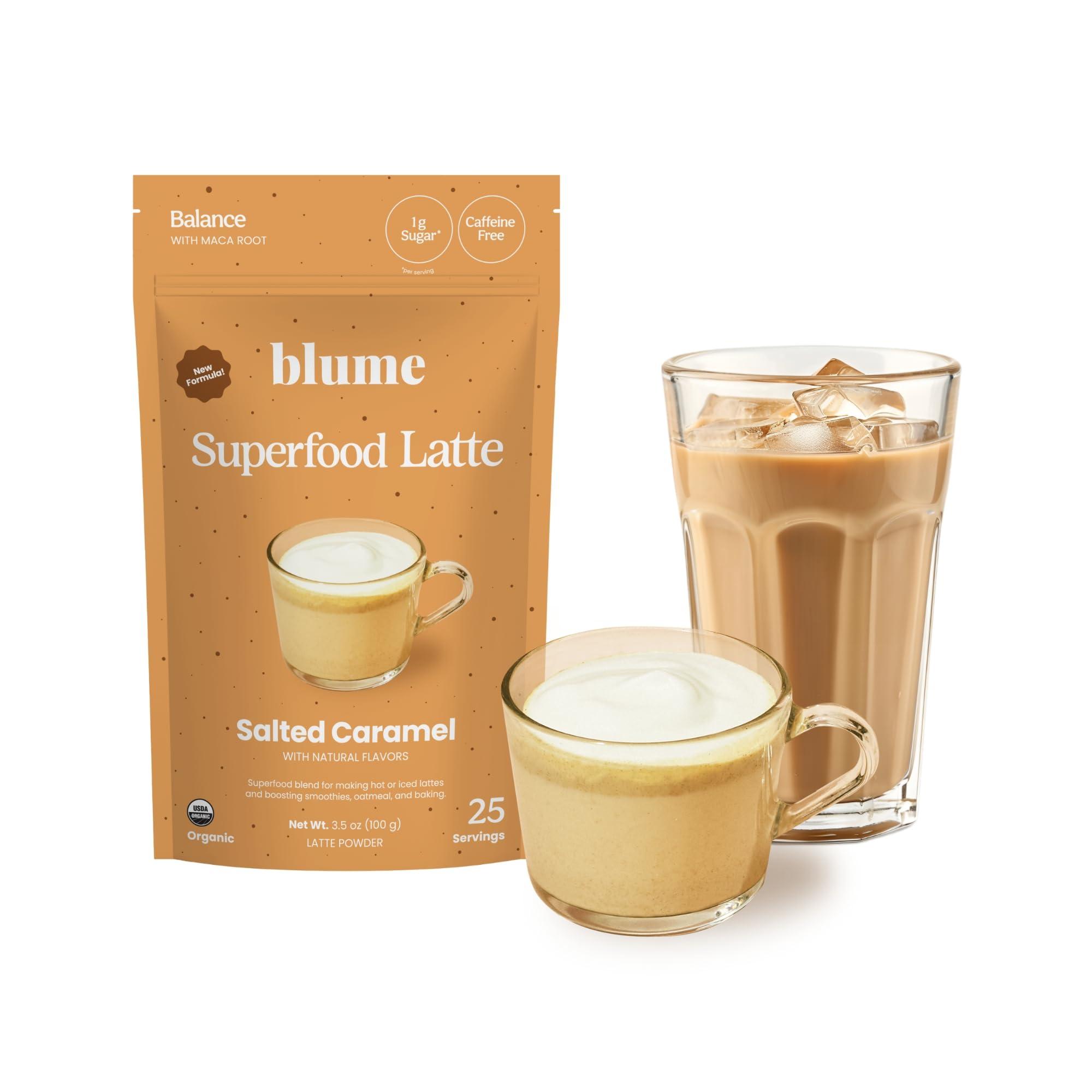 Blume Blume Salted Caramel Latte - Organic Sugar-Free, Keto-Friendly, Vegan And Gluten-Free Superfoods Latte - 100 Grams