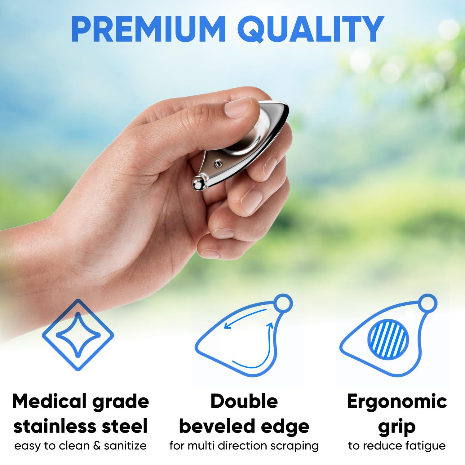 Myofascial Releaser Professional Muscle Scraper - Patented IASTM Massage Tool for Physical Therapy, GuaSha Tool for Myofascial Release - Medical Grade 304 Stainless Steel