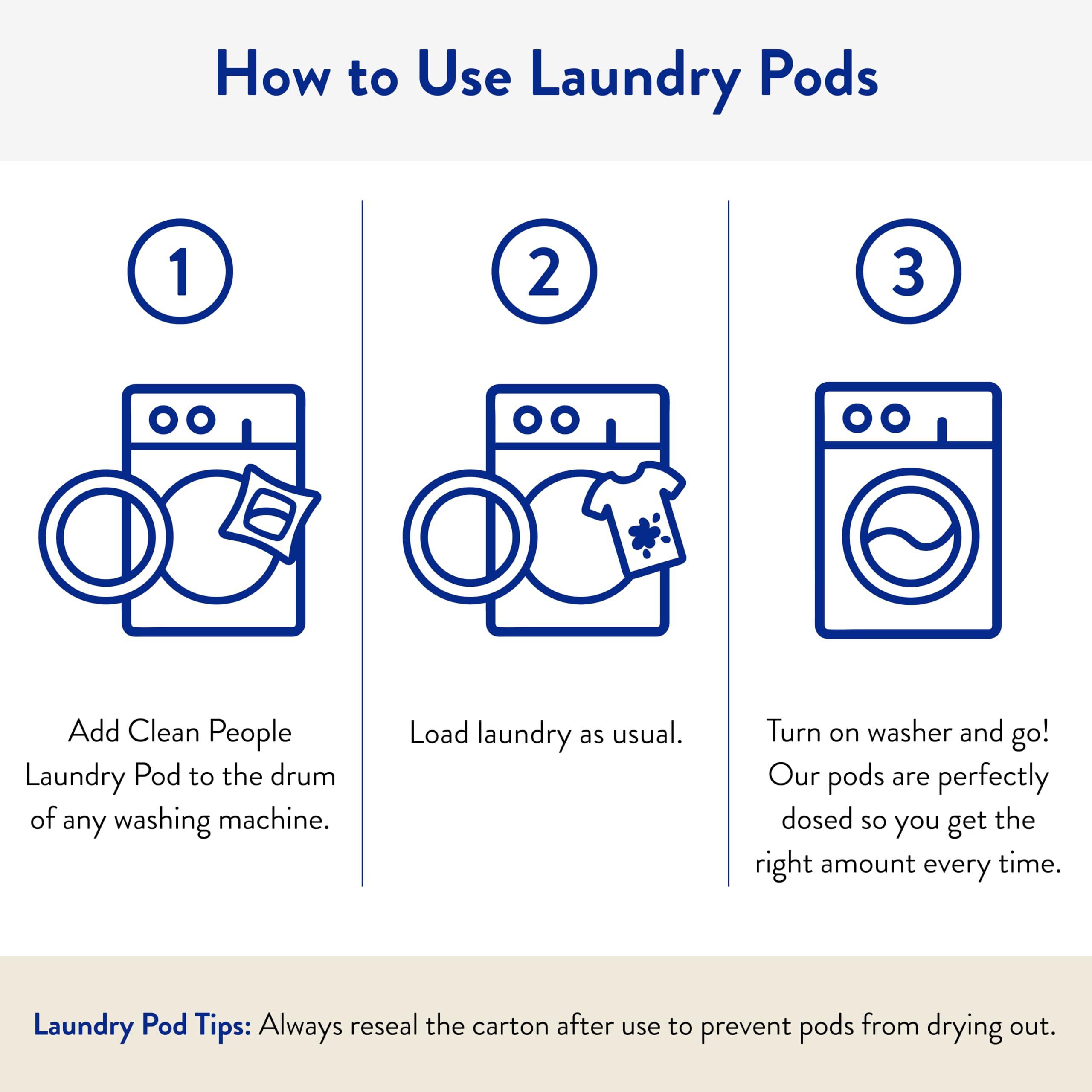 THE CLEAN PEOPLE Clean People Laundry Detergent Pods - Hypoallergenic Laundry Pods - Ultra Concentrated, Recyclable Packaging, Stain Fighting - Sweet Petals, 192 Pack