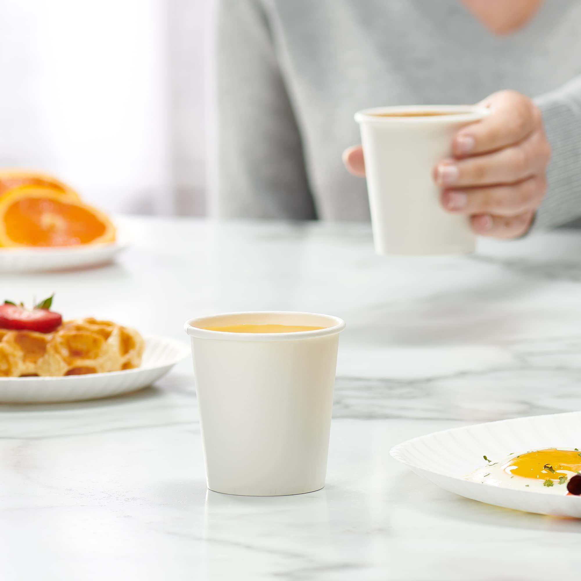 Comfy Package Comfy Package [Case of 2,400 6 oz. Disposable White Paper Cups, Hot Coffee Cups - Eco-Friendly Hot Cups